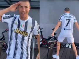 Cristiano Ronaldo sending his best wishes to his team. Screenshot/Cristiano