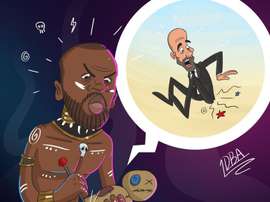 Así fue la caricatura que compartió el agente de Touré. Twitter/dmitriseluk