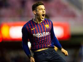 Carles Pérez hizo un 'hat trick'. FCBarcelonaB