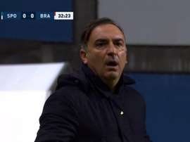 Carlos Carvalhal y los suyos, afectados por un incendio. Captura/SportTV1