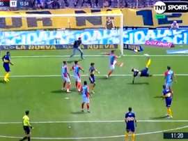 Tévez adelantó a Boca Juniors. Captura/TyCSports