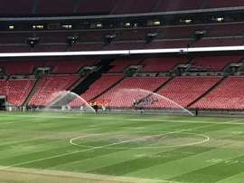 Van Bommel slammed the pitch, describing it as 's**t'. Twitter/spbajko