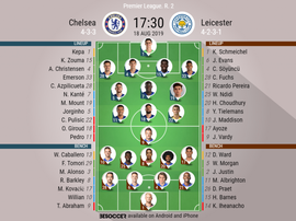 Chelsea v Leicester, Premier League 2019/20, matchday 2, 18/8/2019 - official line.ups. BESOCCER