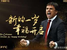 Chris Coleman, nouvel entraîneur de l'Hebei China Fortune. HebeiChinaFortune