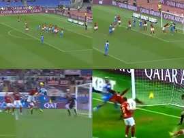 A goal line clearance. Screenshots/DAZN
