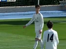 L'attaquant grec a à nouveau signer un 'hat trick'. capture/RealMadridTV