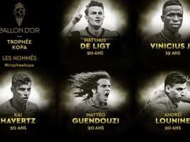 Nomeados ao Troféu Kopa. FranceFootball