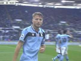 Artilheiro do momento, Immobile marca dois em três minutos. Captura/ESPN