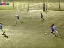 Claudia Lionel Pina numa jogada incrível pelo Barcelona junior. FCBarcelona