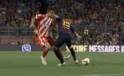 Clement Lenglet was sent off for Barcelona for a high elbow. Captura/BeInSports