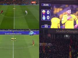 Homenagem a Sala na Champions. ESPN/FOX