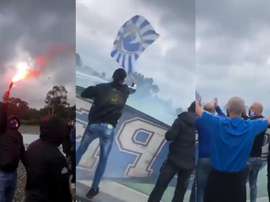 Porto retrouve le chemin de l'entraînement sous les fumigènes de ses ultras. Twitter/Minassd12