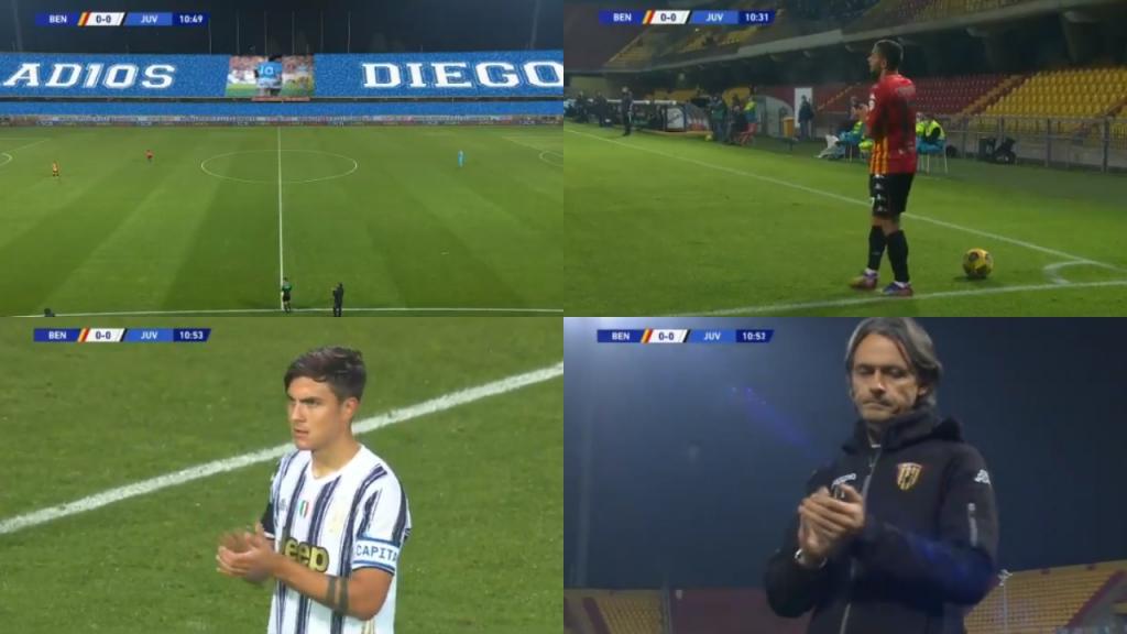 Il commovente omaggio di Benevento-Juve a Maradona - BeSoccer