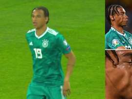 Entre ese pelo y ese gesto, nadie diría que hablamos de Sané. Twitter/SquawkaNews