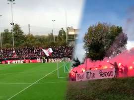 Un bonito duelo de aficiones. Twitter/seidodge/fr12nl