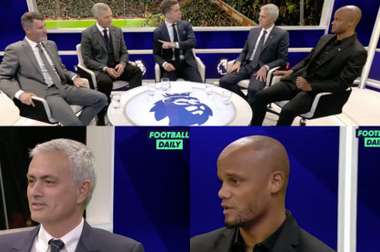 Mourinho joked with Vincent Kompany. Capturas/FootballDaily