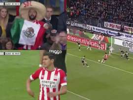 México, protagonista del PSV-Ajax. Twitter/ESPN