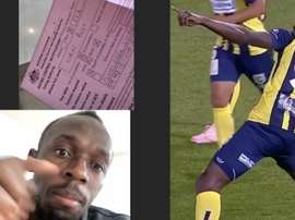 A Bolt no le hizo gracia tener que pasar un control. UsainBolt
