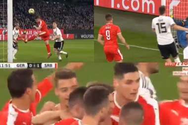 Jovic estreou-se a marcar pela Sérvia diante da Alemanha. LEquipe