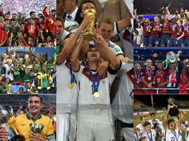 Collage con los campeones de Asia, África, Oceanía, Europa, América, CONCACAF y Mundial. EFE/AFP