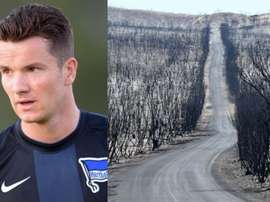 Un footballeur évoque les incendies en Australie. HerthaBSC/EFE