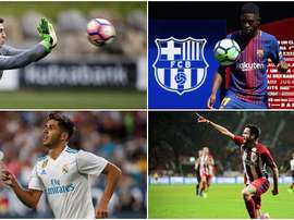 Collage de'Asensio, Kepa, Dembélé et Saúl. BeSoccer