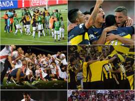 Collage de l'Atletico Nacional, RIver Plate, Boca Juniors, Peñarol, Olimpia et Nacional. BeSoccer