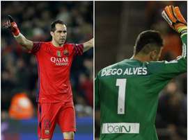 Collage de Claudio Bravo, du FC Barcelone et Diego Alves, du Valence FC. Besoccer