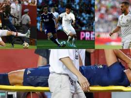 James is one of many Real Madrid players to pick up an injury this summer. Collage/EFE/AFP