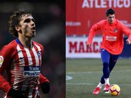 Morata et Griezmann, ensemble à la Real Sociedad. AFP