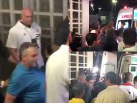 El entrenador de Flamengo tuvo que ser atendido. Captura/RenanMouraGlobo