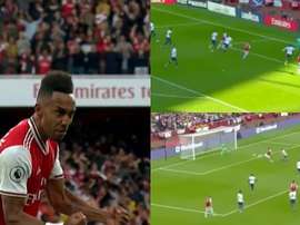 Aubameyang and Lacazette salvaged a point for Arsenal. Captura/DAZN