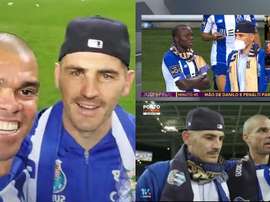 Casillas apareceu na festa do Porto. Captura/SportTV