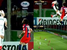 Exquisita chilena de Moisés, que no pudo culminarla con gol. Captura/FOXSports