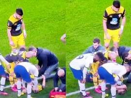Horror injury for Ward-Prowse. Captura