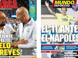 As capas da imprensa esportiva. Marca/MundoDeportivo