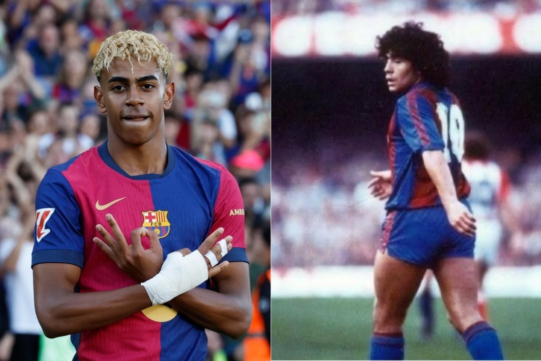 Lamine anticipó con una foto de Maradona que lucirá el '10'