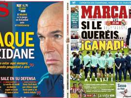 Les Unes d'AS et Marca. Montage/AS/Marca