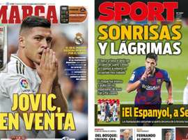 As capas da imprensa esportiva. Marca/Sport