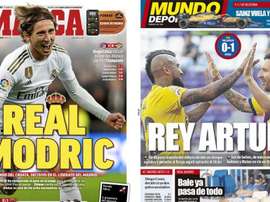 As capas da imprensa esportiva.Marca/MD