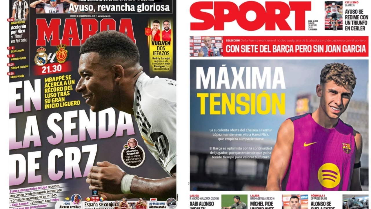 Portadas de la prensa deportiva del 30-08-25