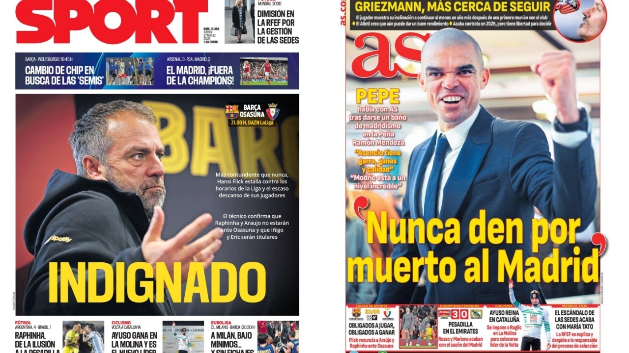 Portadas de la prensa deportiva del 27-03-25