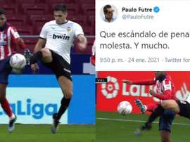 La indignación de Futre por el penalti no pitado a Lemar. Captura/PauloFutre/MovistarLaLiga