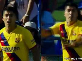 Luis Suárez teve atrito com o árbitro da partida. Captura/Vamos