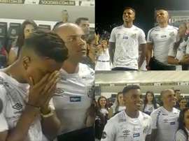 Les larmes d'adieu de Rodrygo à Santos. SantosFC