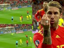 Ramos was on target from 12 yards out. Captura/TVE