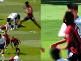 Son foi expulso depois de empurrar um rival. Captura/NBC