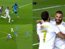 La connexion Hazard-Benzema fait des siennes. Captura/MovistarFutbol