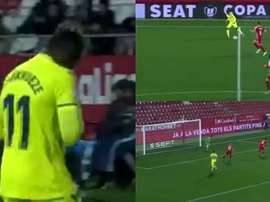Golazo de Chukwueze. Captura/DAZN