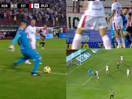 Insólito gol el que marcó Estudiantes de La Plata. Captura/TNTSports